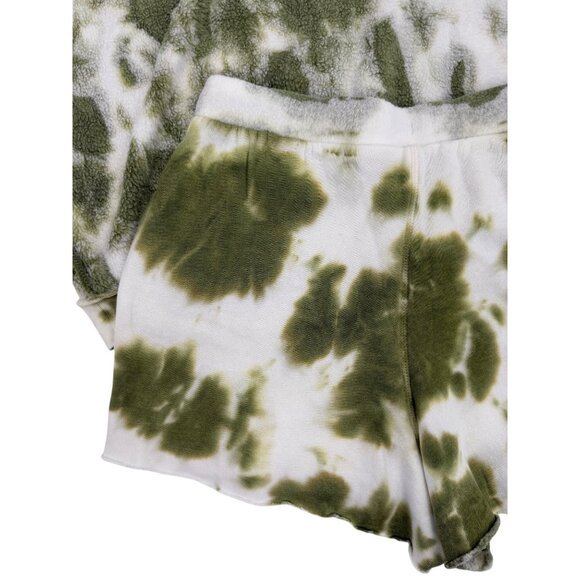 NWT Free People Green White Tie Dye Sweater Shorts Lounge Set | Athleisure Boho - Picture 8 of 15